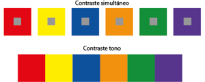 Muestras de contraste de color